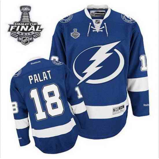 Tampa Bay Lightning #18 Ondrej Palat Blue 2015 Stanley Cup Stitched NHL Jersey